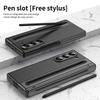 Luxury Leather Hinge Phone Case for Samsung Galaxy Z Fold 7 6 5 4 3 Screen Glass S Pen Slot Shockproof Cover for Galaxy Z Fold 6