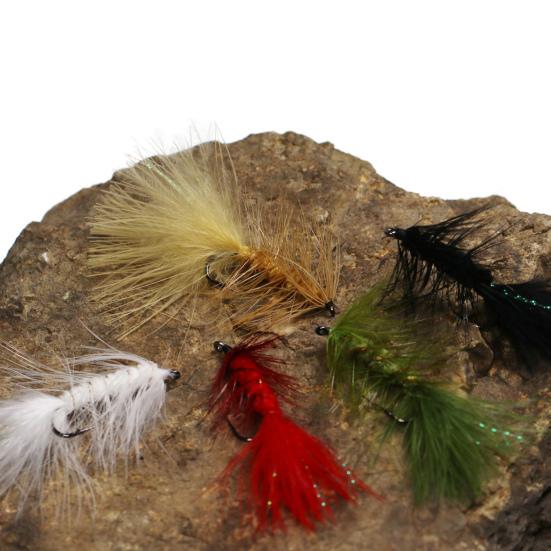 Fly Fishing Lure with Sharp Hook Realistic Hand Tied Feather Bionic Fly Fishing Bait Freshwater Saltwater Bass Trout Fishing Accessories