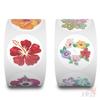 500Pcs/Roll Hibiscus Flowers Kids Rewards Stickers - DIY Scrapbooks Album Decor Sealing Label Decals