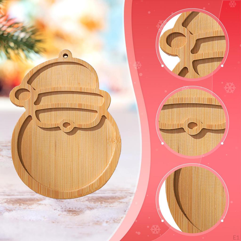 Coaster Base Bamboo Christmas Themed for Kids Adults Gift Dining Handmade Multipurpose DIY