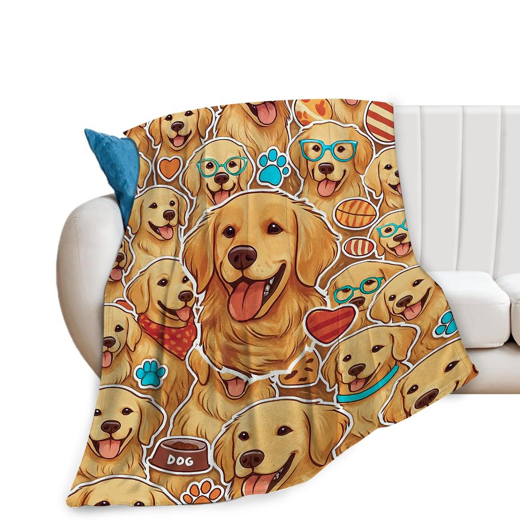 Golden Retriever Blanket Soft Lightweight Flannel Fleece Throw Blanket for Couch Bed Sofa Travel Gift for Women Girls Pet Lovers