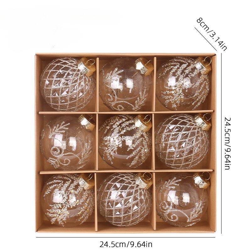 Transparent Christmas Ball Set White Champagne Green Xmas Balls Diy Christmas Tree Ornaments For Xmas Party Wedding  Gifts