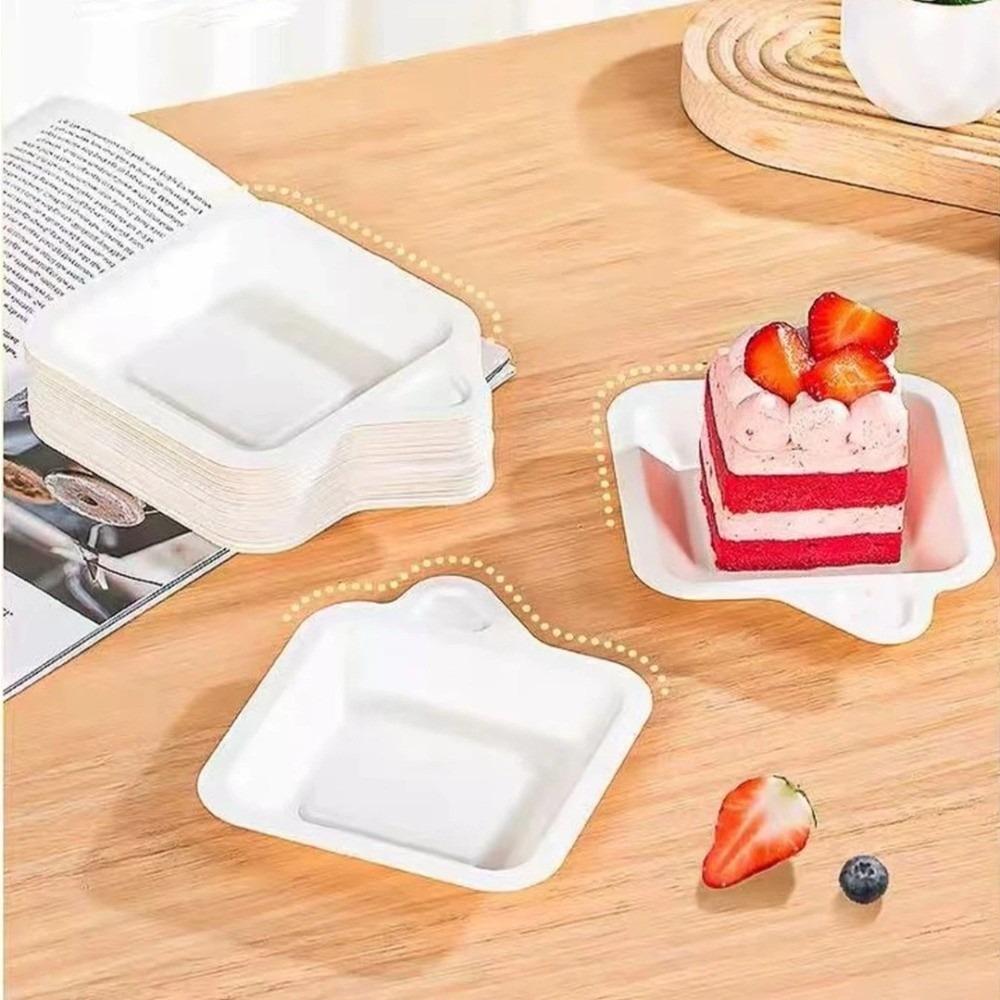 50Pcs Square Cake Tableware Thickened Fruit Plate New Paper Plates Picnic Birthday Party