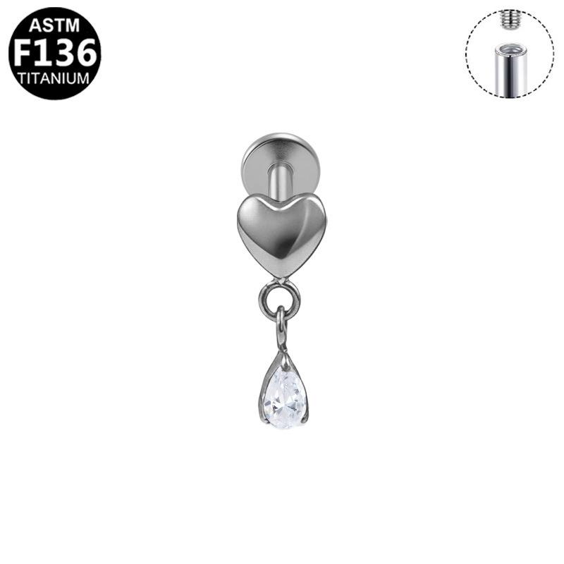 

Серьга для хряща уха из титанового сплава G23 в форме пятиконечной звезды и капли воды