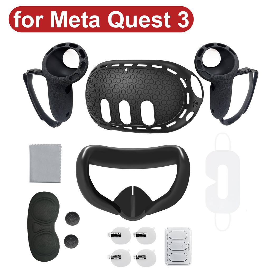 For Meta Quest 3 Silicone Protective Cover Set 7 In 1 Anti-Leakage Nose Pad Mask Case Replacement Vr Silicone Case Accessories