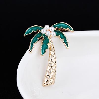 Broșe Decorative Personalizate Mărgăritar Nucă de Cocos Picătură Ulei Plantă Suta de Potriviri Simplu Anti-călătorie Accesorii Bărbați și Femei