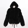 New Women 100% Natural Rex Rabbit Fur Hooded Coats Winter Russian Lady Warm Real Rex Rabbit Fur Jackets Hot Genuine Fur Overcoat