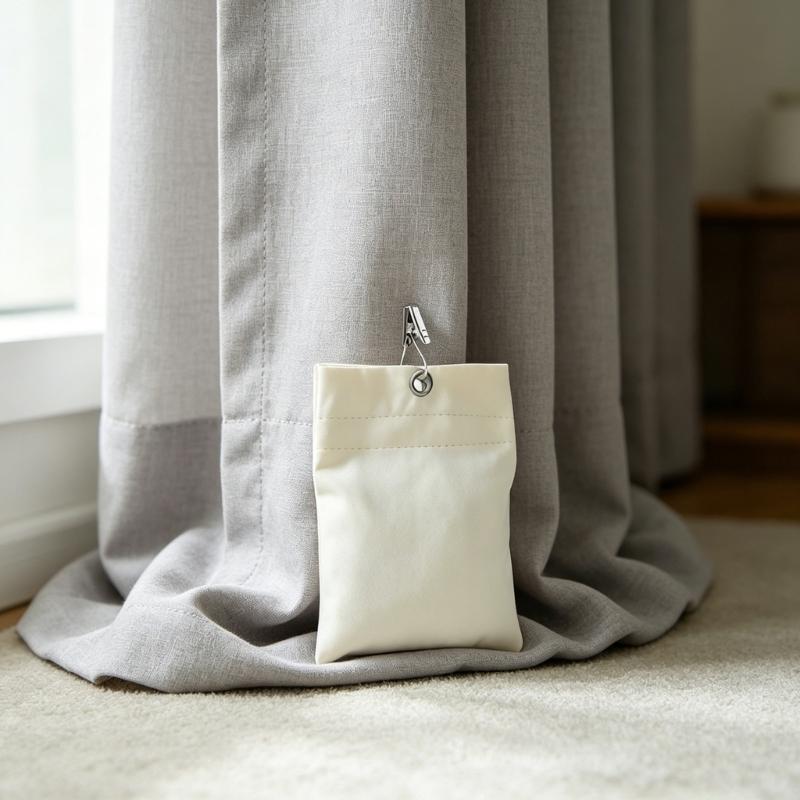 8PCS Curtain Weight Bags Outdoor Drapes Bottom Weighted Empty Sandbag with Metal Retainer Clips Set for Stability