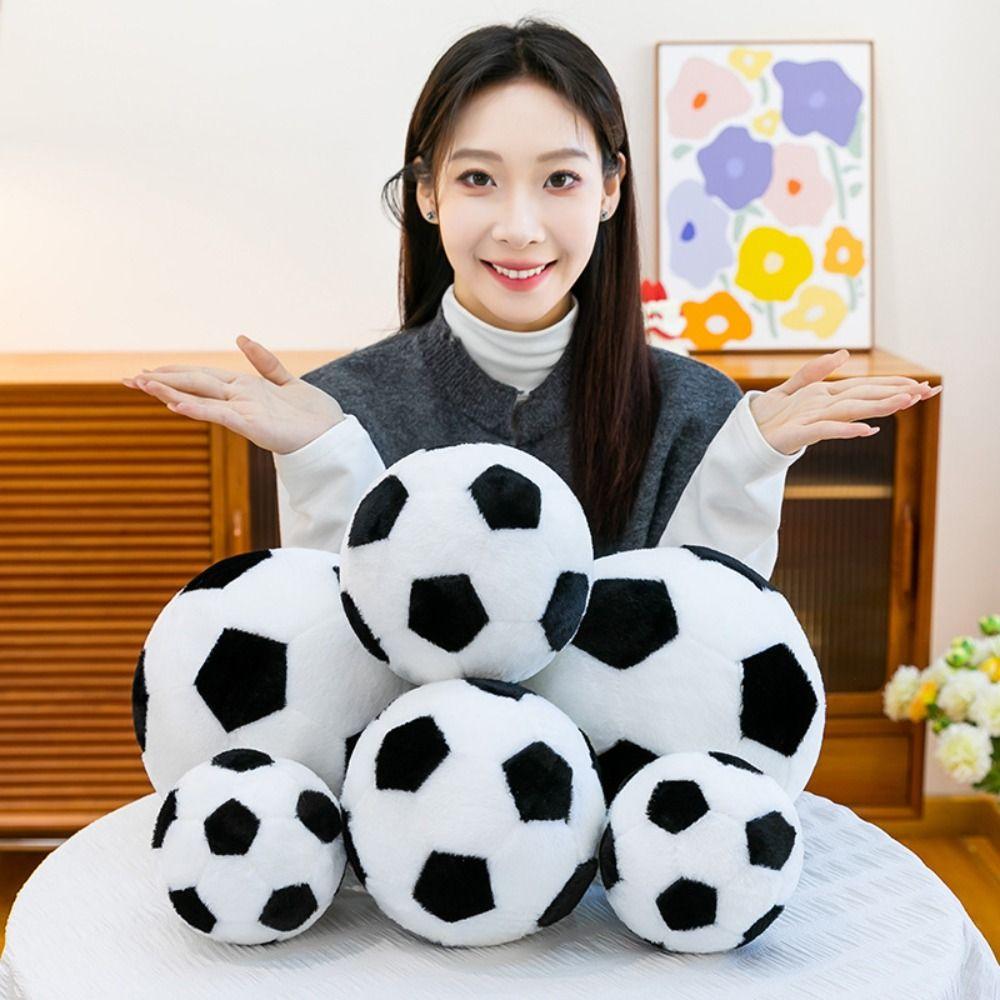 Ball Shape Football Throw Pillow Doll Soft Football Plush Toy  Kids Playing Supplies