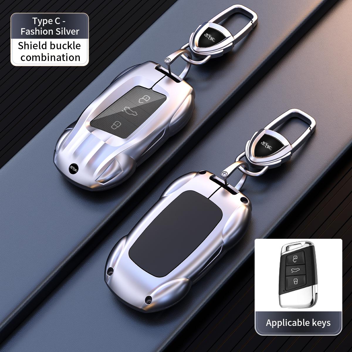 Zinc alloy silicone car key case shell for VW Skoda Kadioq Superb protector key cover metal shell keychain accessories