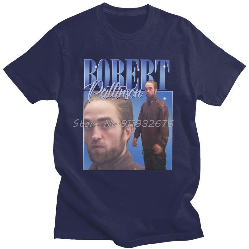 

Funny Robert Pattinson Standing Meme T Shirt Men Preshrunk Cotton Tee Tops Rob Tshirts Short Sleeved Fashion Tshirt 4XL