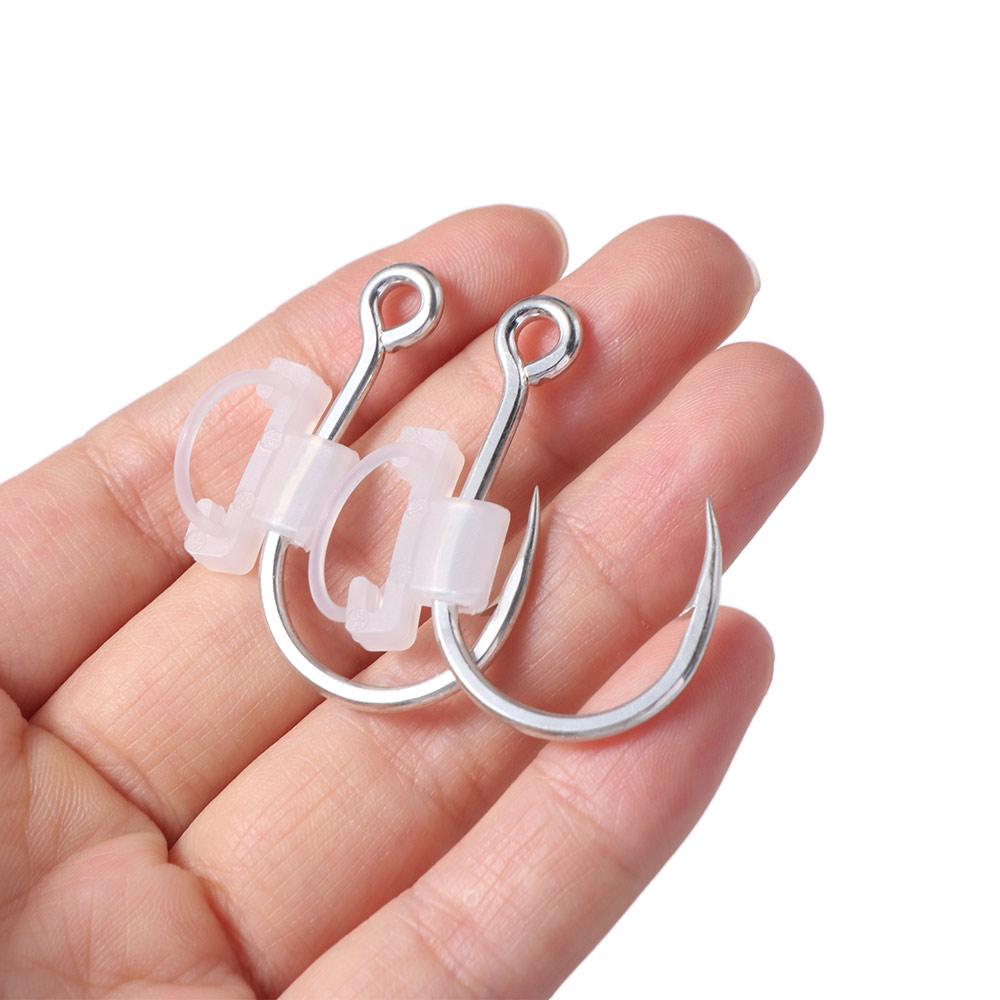 10Pcs Heavy Duty Luminous Live Shrimp Fishing Hooks Perforated Design Fishing Fixed Hooks  Grouper