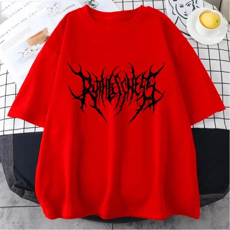 Summer Punk Style Y2K Print Women T Shirt Cool Short Sleeve Street T-Shirt Soft Breathable Tee Clothes Vintage O-Neck T-shirt