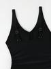 Women's 2026 Solid Color Drawstring Waist One-Piece Swimsuit - New Fashion Trends In Europe and America