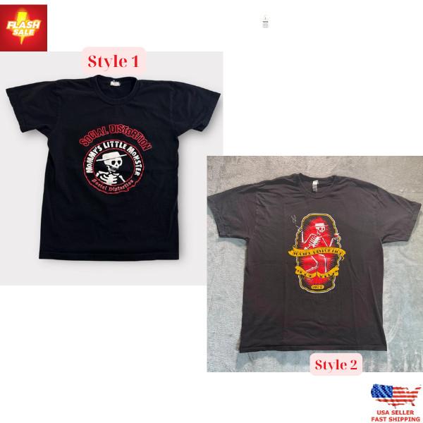 New Arrival Social Distortion Black Band Graphic Skull Rock T-Shirt Unisex Unisex T-Shirt Graphic Tee S