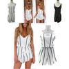 Elegant Striped V-neck Backless Two-piece Outfit Suits For Women In Summer