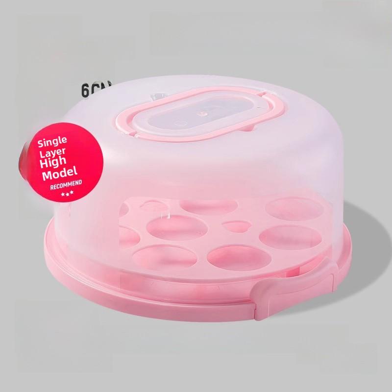 Portable Double Layer 8 Inch Cake Box Transparent Birthday Packaging Paper Cup Box Home Use Bakery DIY Pastry Packaging Box