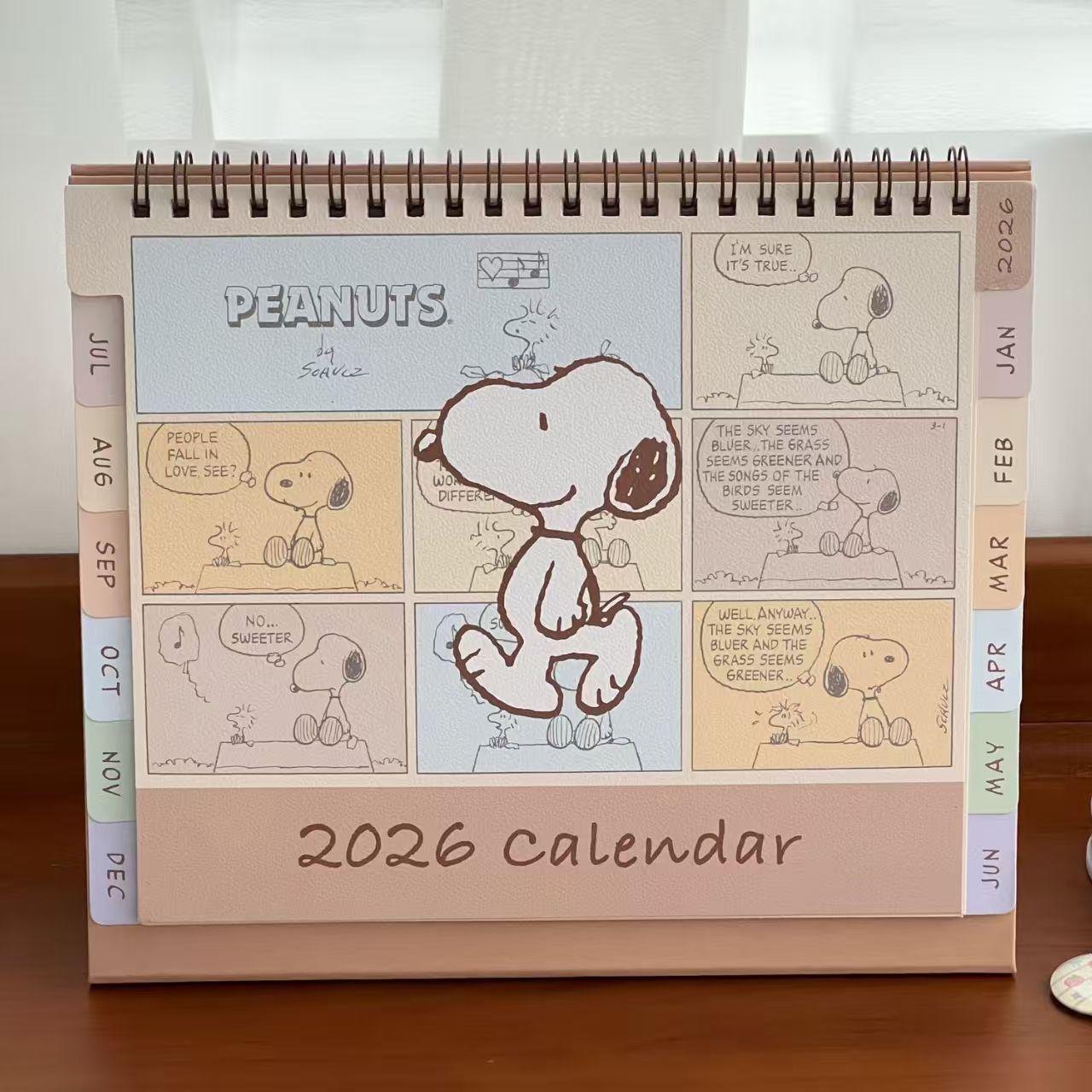 2026 Милый настольный календарь Snoopy - Креативный мультяшный месячный планер со отрывными страницами для заметок Snoopy Desk Calendar