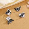 4 Styles Punk Dark Night Bat Theme Enamel Brooches With Flower Moon Heart Coffin Shaped Batty For You Darkness Lapel Pins