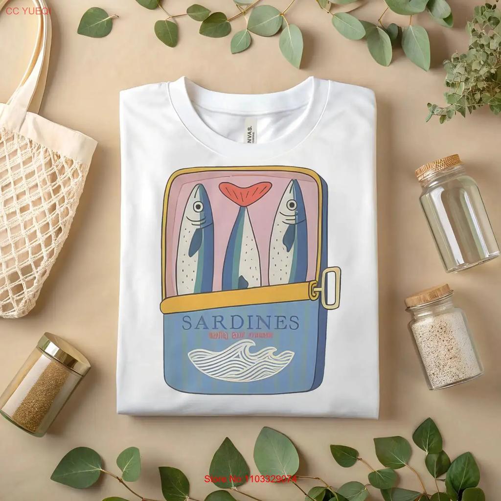 Sardines Can Funny Retro Fish Tin T Shirt Vintage Food ArT A155 vintage Washed Stylish Comfortable Top For Everyday Wear