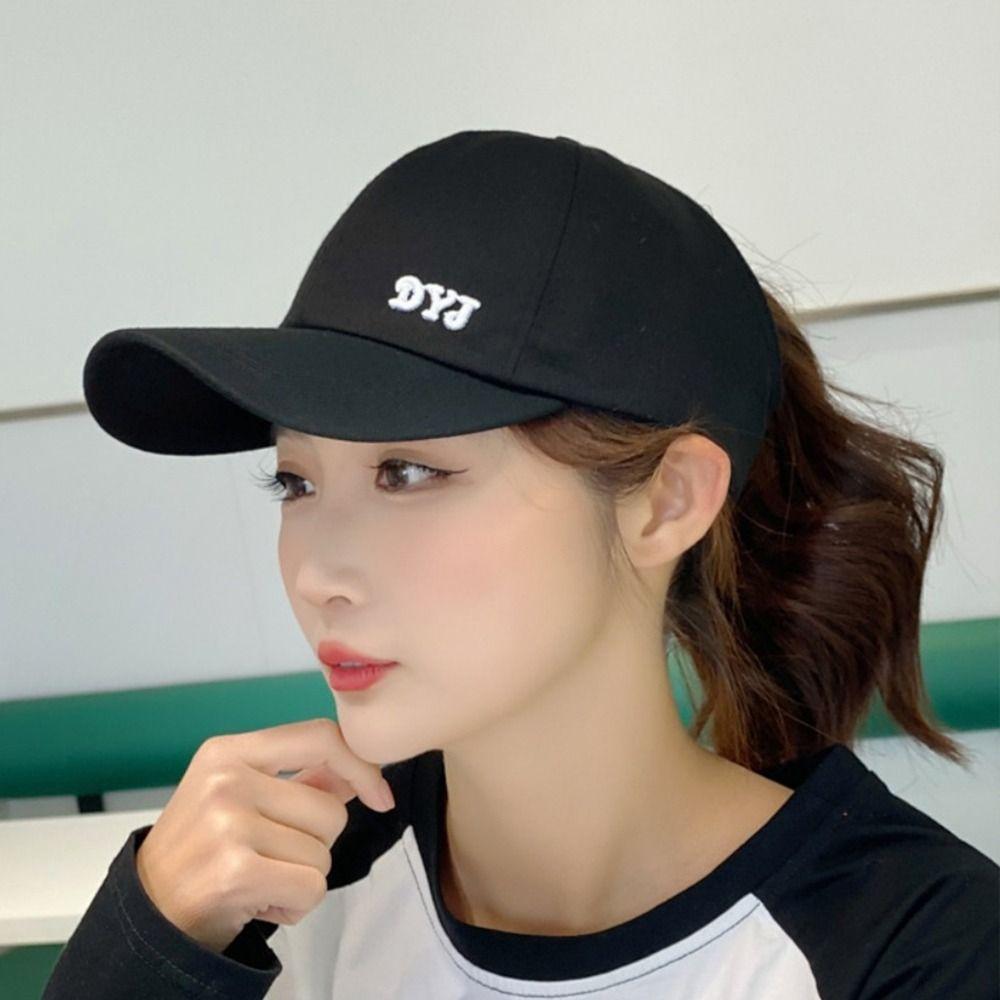 With Ponytail Hole Baseball Caps Cotton Hollow Caps Sun Protection Empty Top Cap Girls
