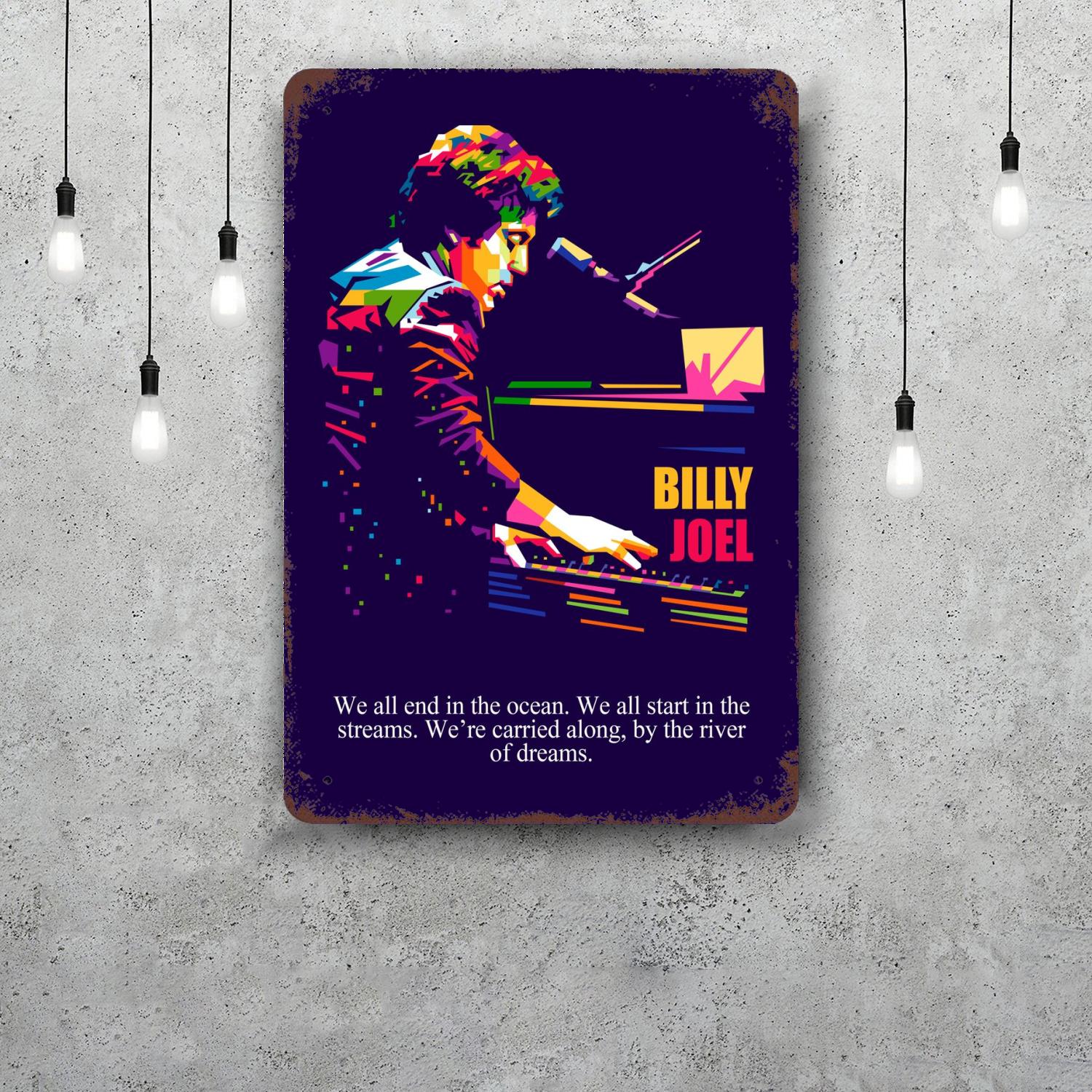

billy joel Decor Poster Vintage Tin Sign Metal Sign Decorative Plaque for Pub Bar Man Cave Club Wall Decoration 20x30cm（7.8x11.8inch）