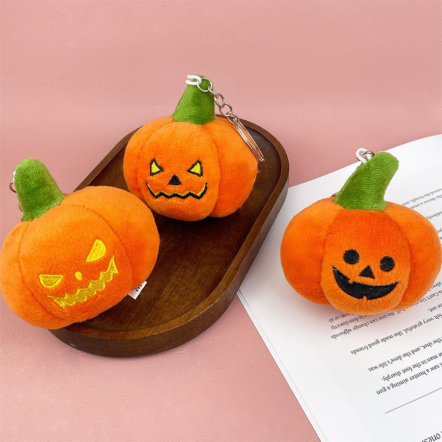 Adorable Plush Pumpkin Keychain Soft Toy For Halloween Gifts Cute Cartoon Style