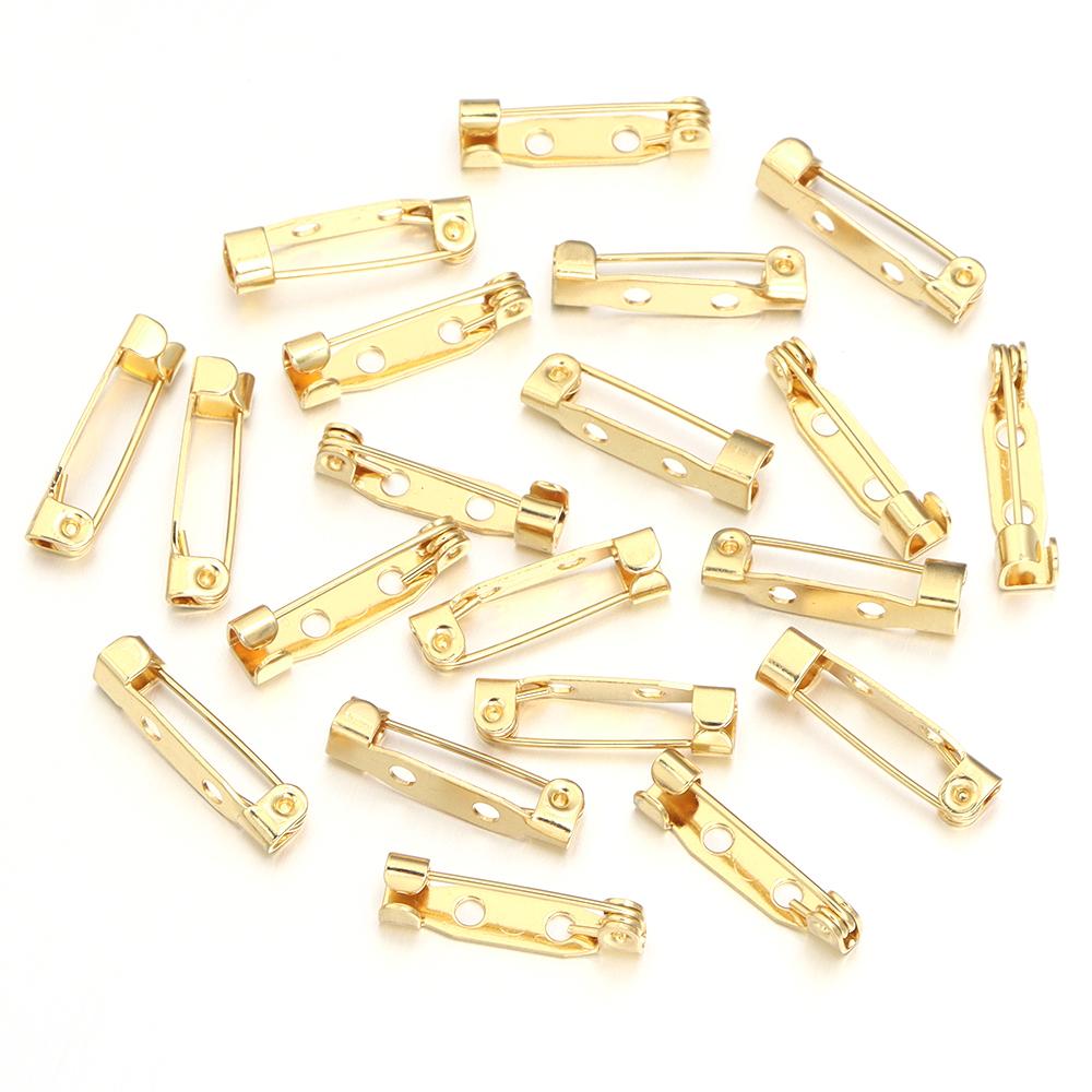 10/20pcs 17 19 25 32mm 316 Stainlesss Steel Brooch Clip Base Pins Safety Pins Brooch Settings Blank Base For DIY Jewelry Making
