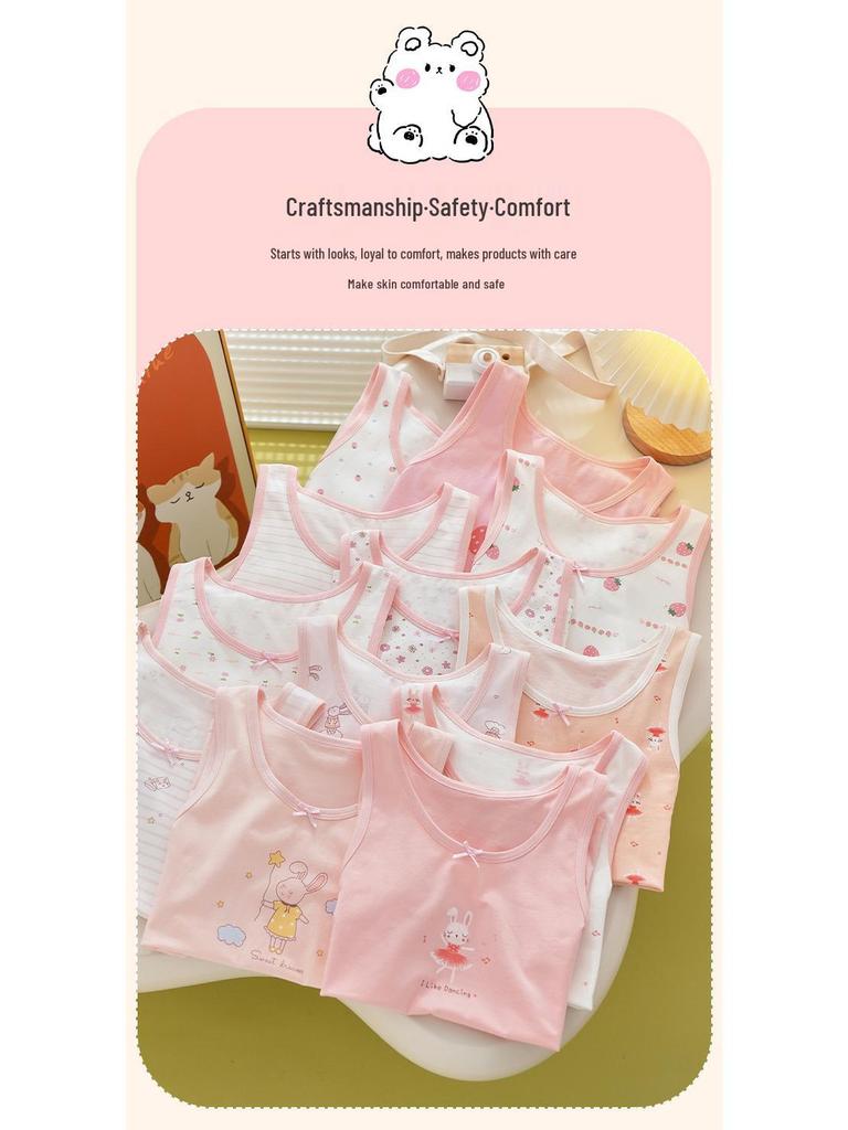 Clearance: Girls' Thin Sleeveless Summer Top, Children's Development Innerwear, Modal Fabric