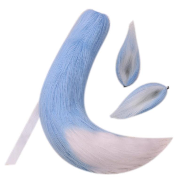 Erwachsene Kinder Cosplay Anime Flauschiges Plüsch Langes Katzenohr Schwanz Kostümzubehör Halloween Party Kostüm Requisite