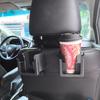 Car Seat Back Organizer with Cup Holder, Phone Mount,and Hooks-Fits Most Vehicles,Holds Water Bottles,Bags-Rear Seat Cup Storage