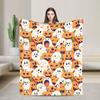 Cute Halloween Pumpkin Ghost Seamless Pattern Warm Comfy Blankets  Print Travel Office Throw Blanket Bedspread Sofa Bed Cover