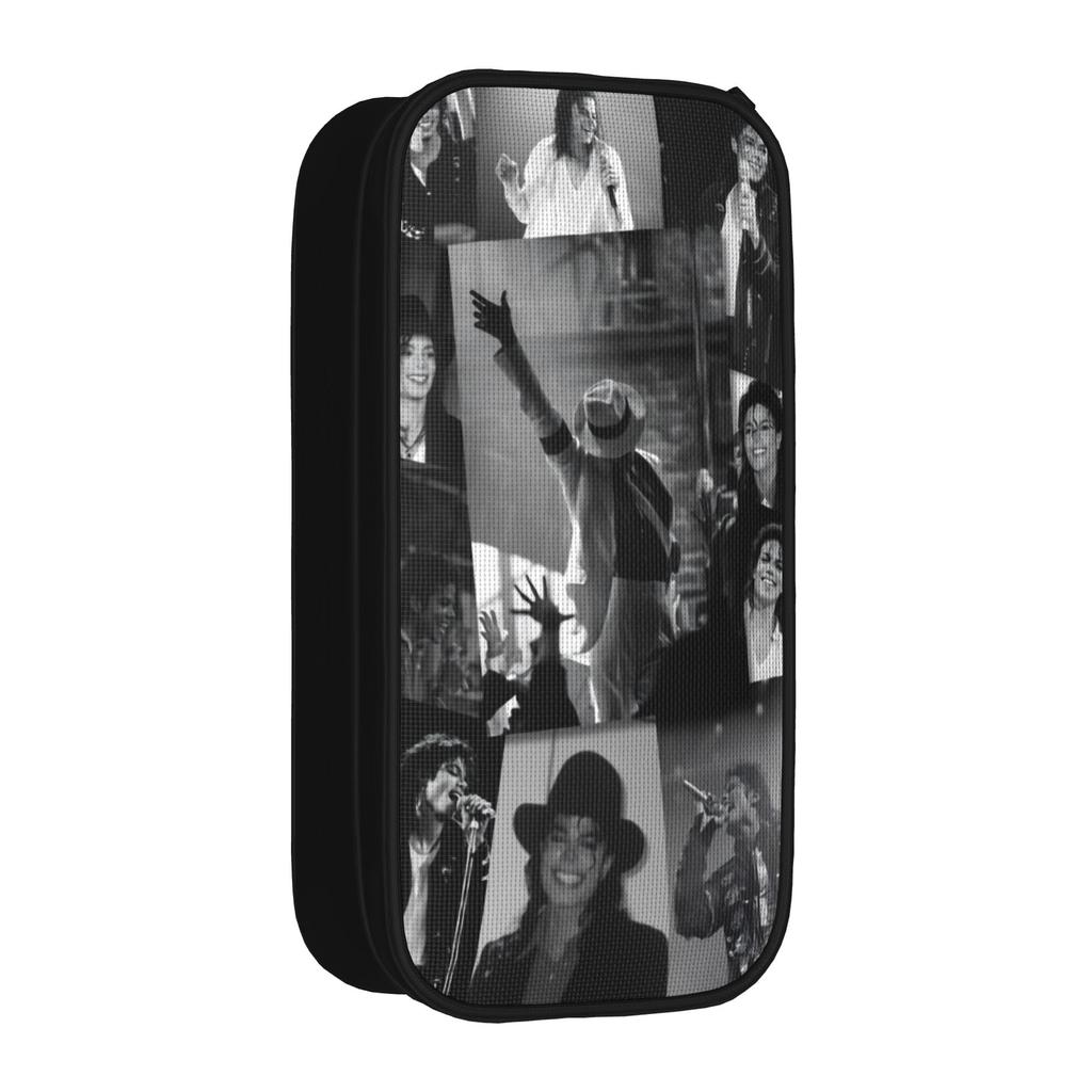 Lovely M-Michaels MJ Rock King Pencil Case Pencilcases Pen Holder for Girls Boys Large Storage Bag School Supplies Accessories