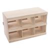 Wooden Chicken Laying Box, 6 Compartment 2-Tier Floorstanding with Egg Slot for Home/Breeding Farm