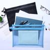 A4 A5 A6 Portable Double-Layer Mesh Zipper File Bag Transparent Student Test Paper Data Storage Bag Office Files Stationery