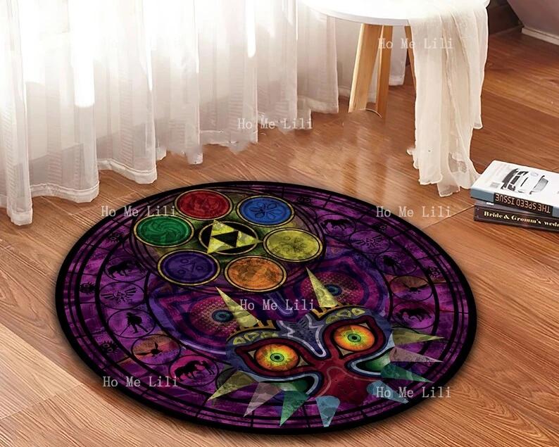 Retro Style Game Room Carpet Gaming Decor Zelda Majora’S Mask Rug Gift For Gamer