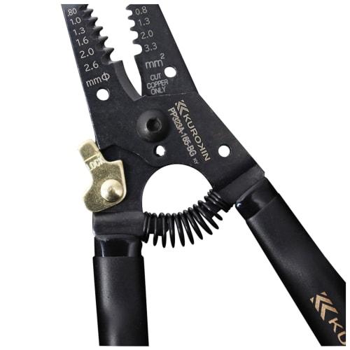 Fujiya Wire Stripper Type A, 165mm, Black Gold with Spring, PP323A-165-BG