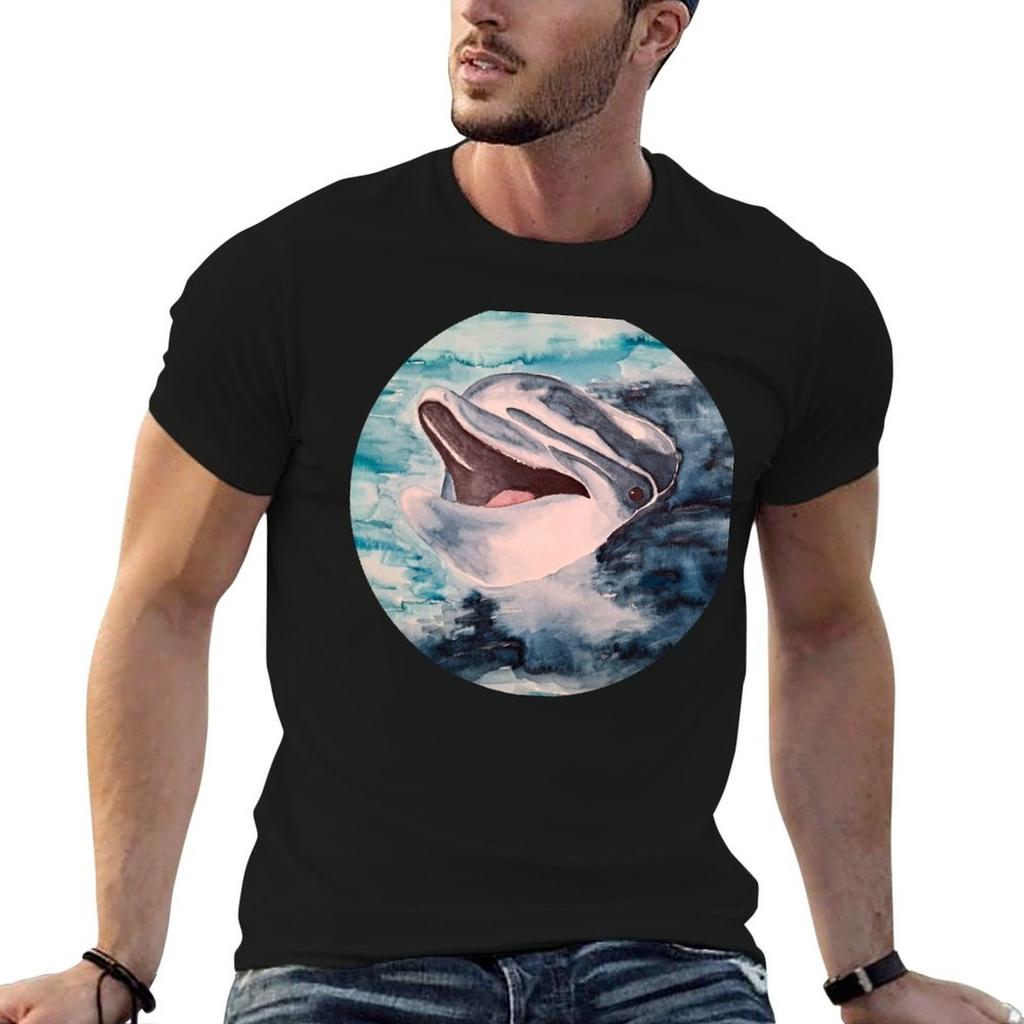 Happy Dolphin T-Shirt Basic Comfort Fit T-Shirt for Men