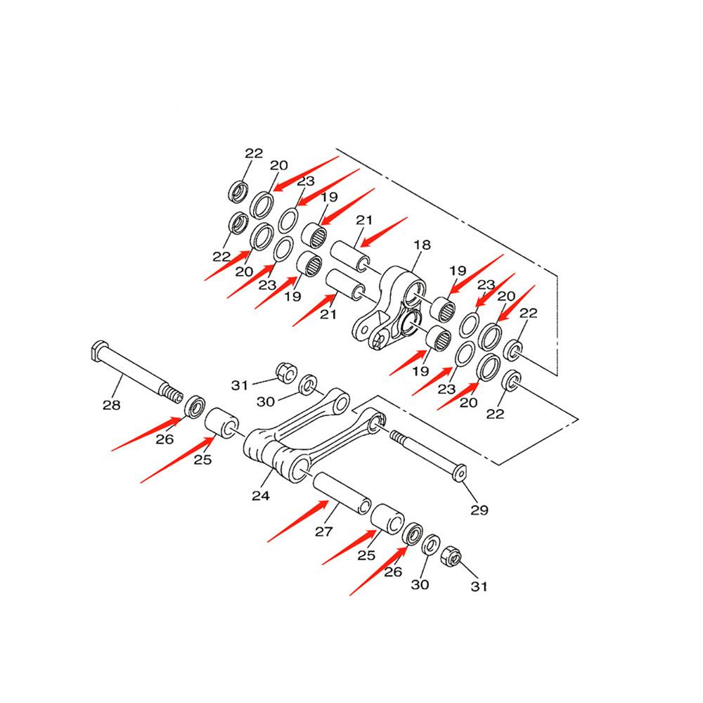 Motorcycle Triangle Lever Rear Lowering Linkage Swing Arm Bearings Oil Seal Bush