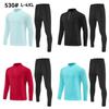 Men's Long Sleeve Football Training Suit - Spring, Autumn, Winter Running Set with Half Zip Jersey