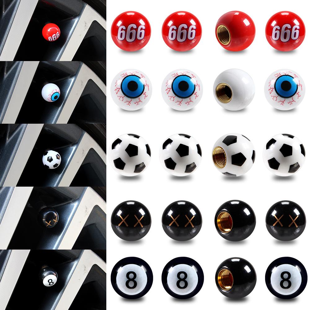 AUTCOAT 4/8Pcs Universal Car Tire Valve Cap Wheel Dust Covers for Car Truck SUV Motorcycle Bike Car Styling Valve Stem Caps Valve Stems 1