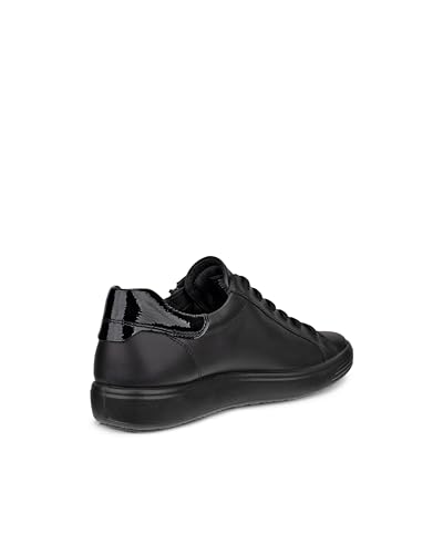 ECCO SOFT 7 W Damen Echtleder Schnürschuhe mit seitlichem Reißverschluss, Schwarz/Schwarz, Größe 24.0 cm, 3E
