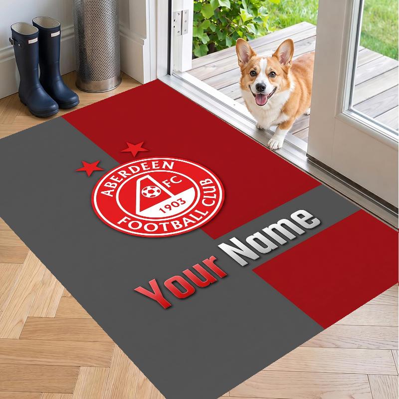 Custom Name Aberdeen Crystal Velvet Floor Rug Personalized Text Soft Carpet Home Decor