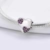 925 Silver Heart Series Four Leaf Clover Charms DIY Bracelet Necklace Jewelry Gift for Women Sister Friendship