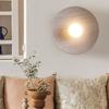 Modern Minimalist Led Wall Light Bedside Lamp Nordic Retro Wood Grain Restaurant Corridor Round Indoor Lighting Decorative Lamps