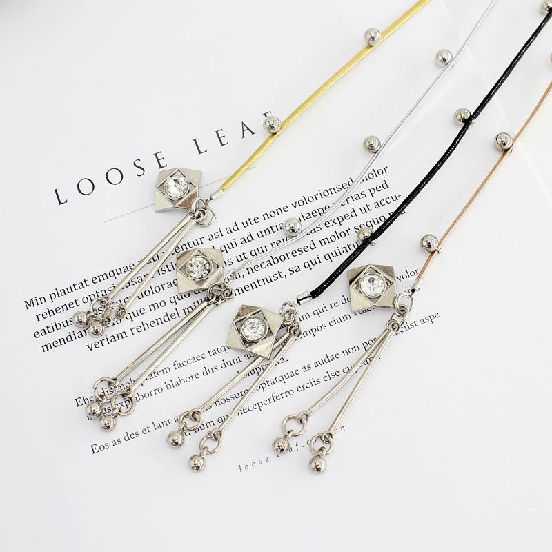 With Skirt Pu Knotted Waist Rope, Women'S Beaded Waist Chain, Dress Decorative Thin Belt.