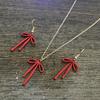 Simple Red Ribbon Bow Earrings Light Titanium Alloy Ear Hook Fashion Jewelry for Women