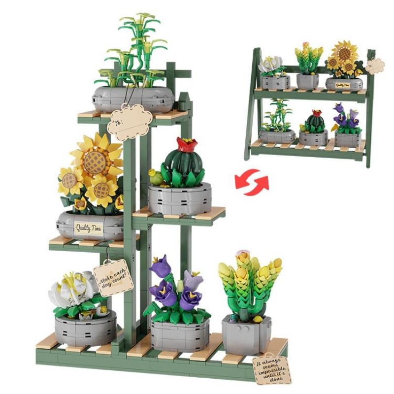 Byggklossar Blomsterbukett Set Blommor Modeller Heminredning Botanisk Samling Klossar Leksaker för Vuxna Mors Dag Jul