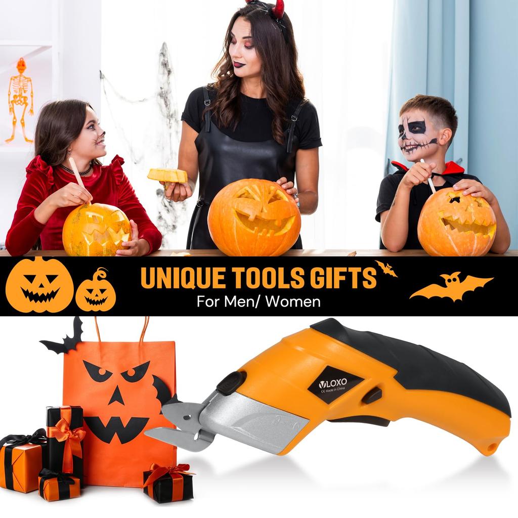 VLOXO Electric Cardboard Rechargeable Scissors for and Rechargeable Electric Work Tool Cutter, Cardboard, Fabric, Carpet, Cardboard, Plastic, More,