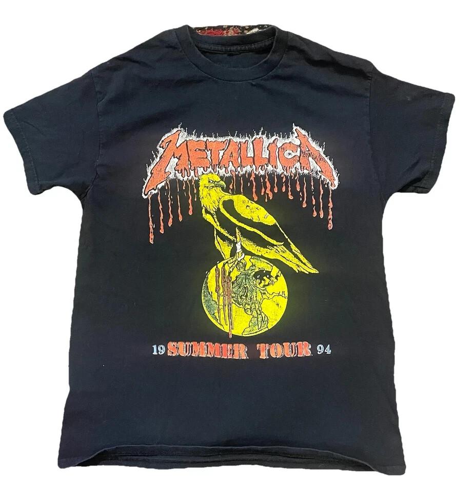 Винтажная футболка Metallica Summer Tour ’94, черная, с коротким рукавом, S-4XL, унисекс XL